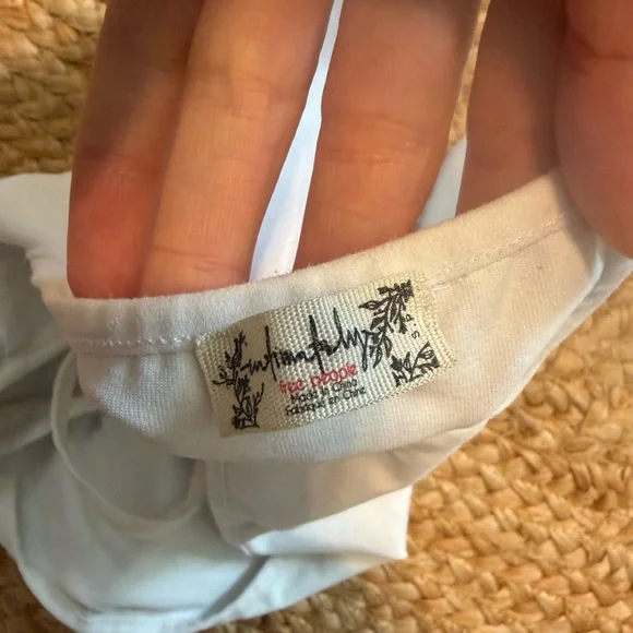 Free People White Bodysuit  and Light Green Crop Top - Picture 3 of 4